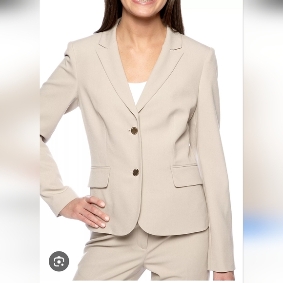 Calvin Klein Jackets & Blazers - Calvin Klein Beige 2 Button Modern Classy Blazer Size 4